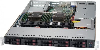 Платформа Supermicro 1U SYS-1029P-WTRT, Два процессора Intel Xeon Scalable, DDR4, 10x2,5" HDD SATA, 2x10GBase-T