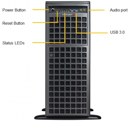 Платформа Supermicro 4U SYS-7049GP-TRT, до двух процессоров Intel Scalable, DDR4, 8x3,5" HDD SATA, 2x10Gbase-T, до четырех графических ускорителей SYS-7049GP-TRT